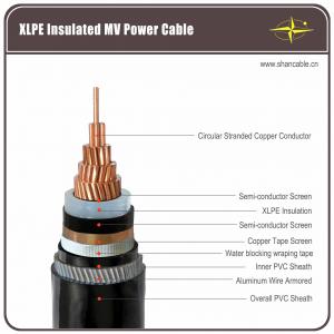 China Underground Galvanized Steel Wire Armoured XLPE Cable PVC Inner Covering YJV on sale