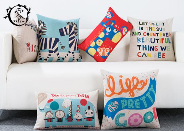 Cheap Cute Cartoon Anamal Throw Silk Cotton Pillow Linen Decorative Cushion Cover Pillowcase For Sofa for sale