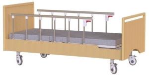 Hospital Aluminum alloy guardrail wood  material two function manual bed