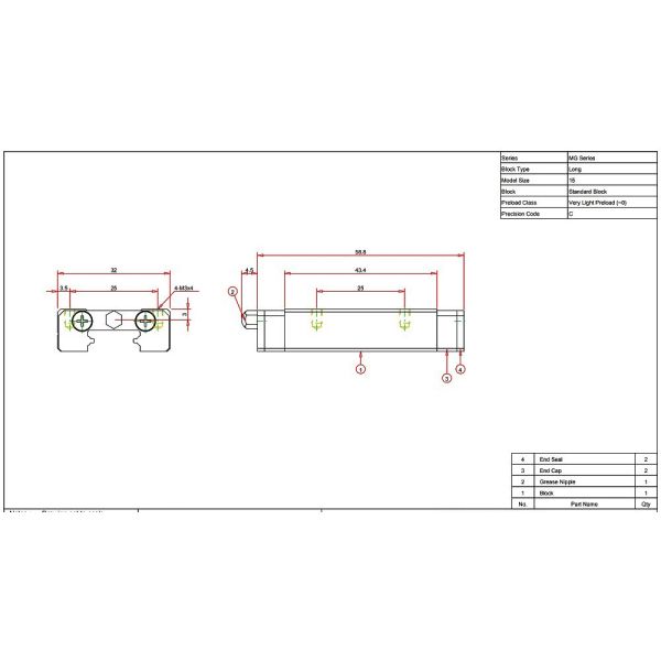 HIWIN MGN15H 3D Printed Linear Rails Mini Type High Precision Linear Guide