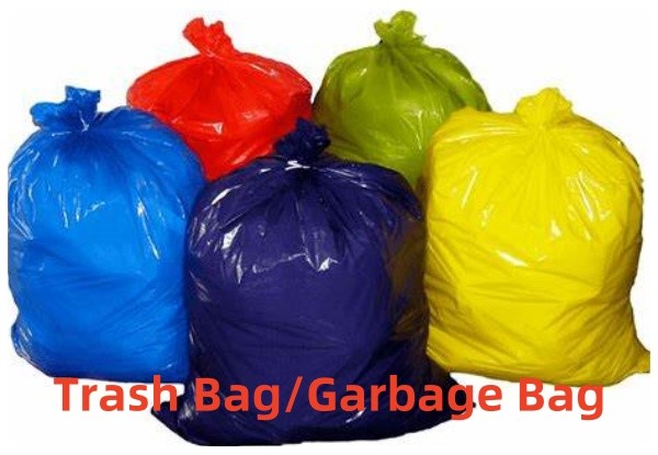 Disposable Drawstring Black Color Plastic Trash Bag Garbage Bags On Roll