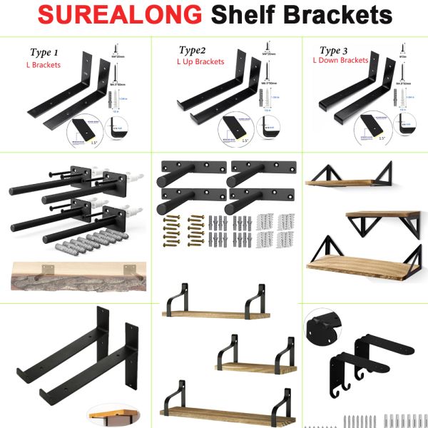 4-6mm Thickness Supporting Fixed Shelves Hidden Floating Wall Shelf Mounting Bracket