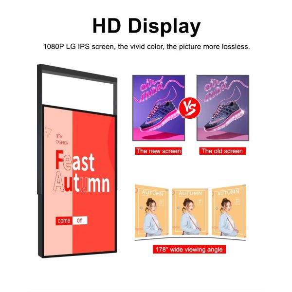 Shop 55 65 Inch 3000 Nit High Brightness Monitors Hanging Advertising Digital Signage Facing Window Lcd Screen Display