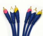 TIN Plated Copper 3 RCA Audio Cable Male To Male Wire VK50017 Blue Color