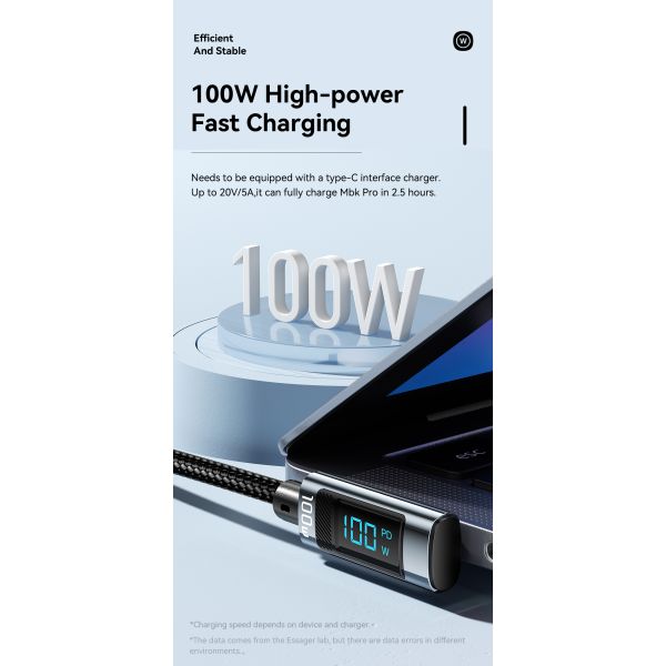 Aluminum Alloy C-C USB C To C Charging Cable 100W ES-X47 Series 1m 2m