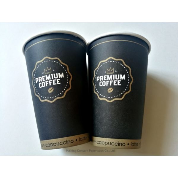 Slim 340ml Single Wall Disposable Cups For Hot Drinks With Metallic Gold