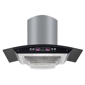 Island Stainless Steel Glass Arc Chimney Hood Wall Mounted Kitchen Range Hood