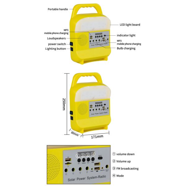 SRE-685 Emergency Solar Lantern Solar Emergency Lighting System With Battery Charger