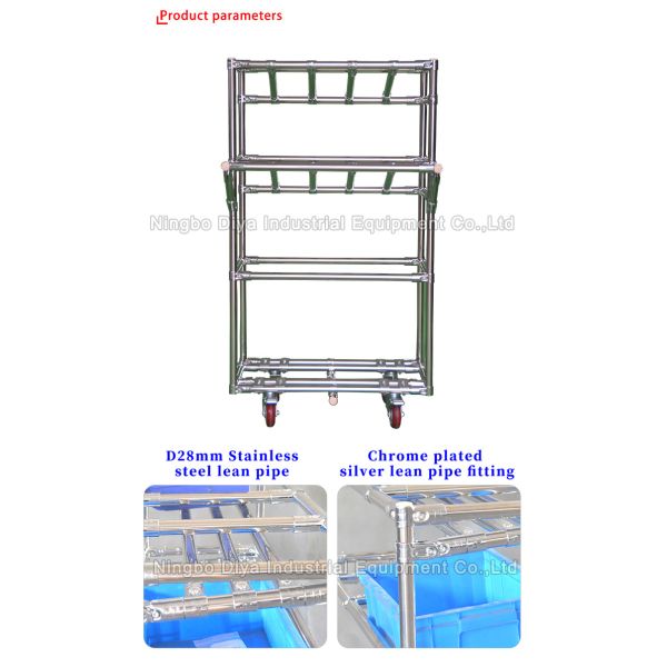 Low Power Consumption Stainless Steel Storage Trolley With Customized Color