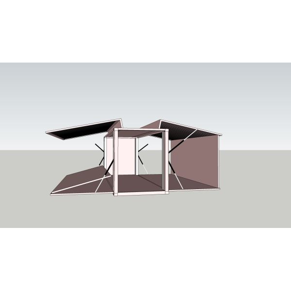 40ft Custom Single Side Expansion Twin Cabin Container House Green Building