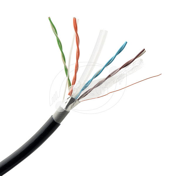PVC + PE FTP Cat6 Ethernet Lan Cable With Al Foil Shielded Double Jacket