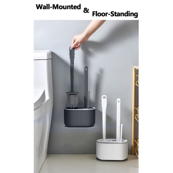 Soft Pp Tpr Toilet Cleaning Brush With Soap Dispenser