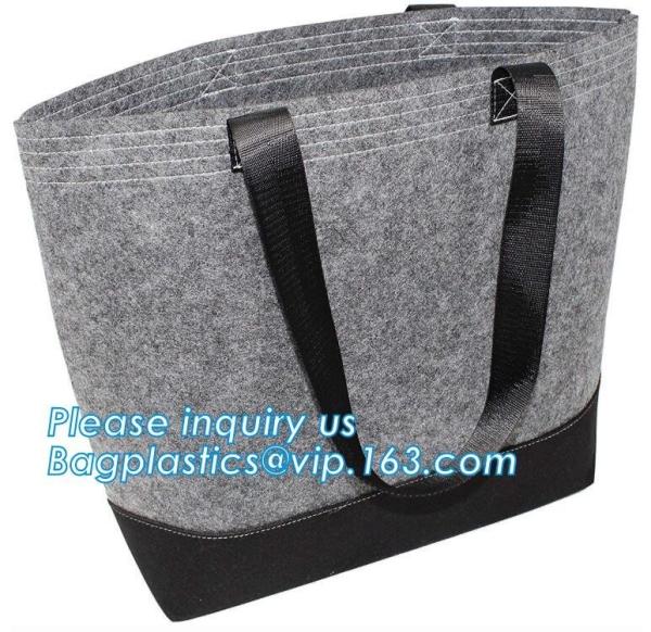 Cheap Eco-Friendly Grey Reusable Felt Grocery Shopping Handbag Tot Bag For Women Men,Mesh bags,Shopping bags, Drawstring bags, for sale