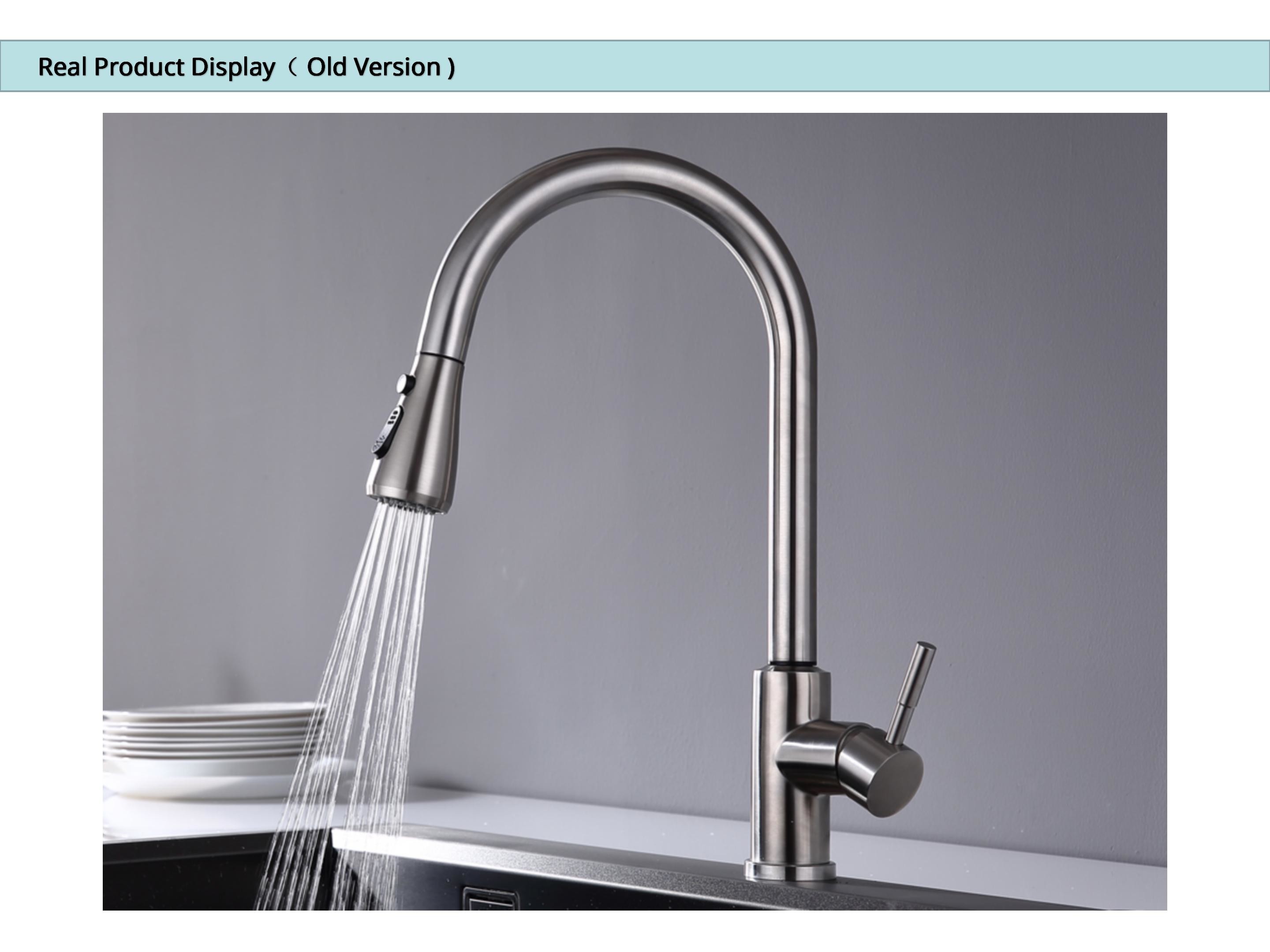 Single Hole High Arc Kitchen Faucet Mixer 360 Degree Rotating Spout IPX5