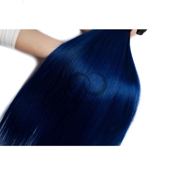 #T1B/Blue Straight Remy Human Hair Bundles Sew In Weave Bundles Brazilian Bundle Deals