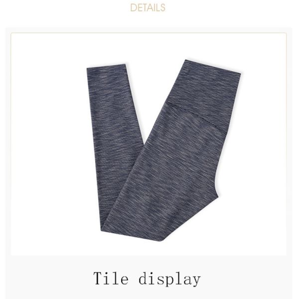 Yarn Dyed Weaving Women's Stretch Patterned Yoga Pants Nylon Polyester Spandex