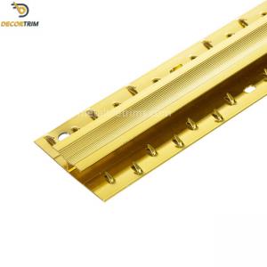 Best Anodized Gold Carpet Transition Strip 0.8mm Thickness With Naplock wholesale