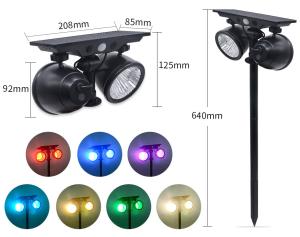 Best Solar Lawn Lamp Colorful RGB Wall Lamp Body Induction PIR sensor garden lamp RGB color lightness wholesale