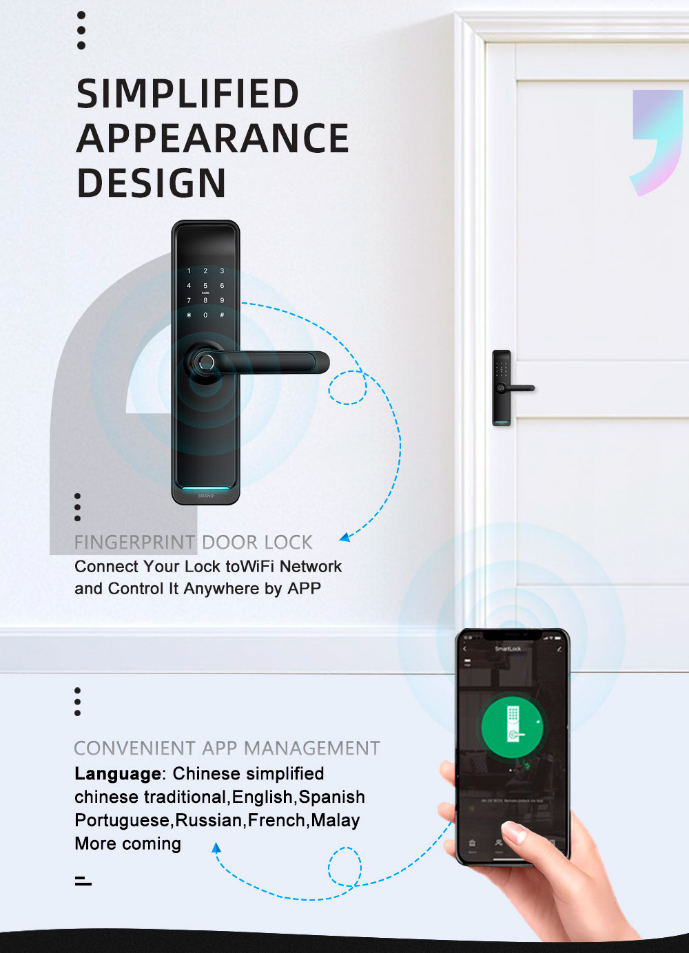 Safe Password FPC Fingerprint Smart Digital Keypad Door Lock IP65