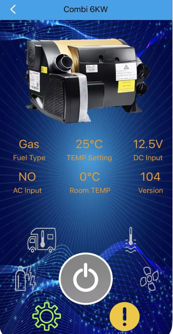 Bluetooth Control 4KW 12V DIESEL AIR AND WATER COMBI HEATER FOR RV MOTORHOME SIMILAR TO TRUMA D4E