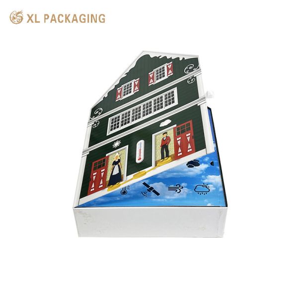 XL Packaging Custom Packaging Box Factory Gift Tree Calendar Box Skin Care Tools Toy Craft Electrons House Shape Gift Advent Calendar Packaging Box