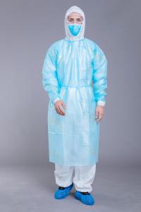 Best Personal Protective 35gsm PP PE Blue Isolation Gowns wholesale
