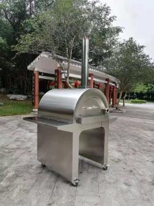 4 wheels Stainless Steel Wood Fired Pizza Oven Brush Outdoor Stainless Pizza Oven