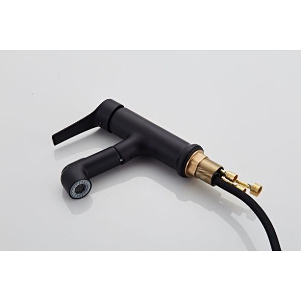 Black color Saving Water Explosion Proof Pull Out Sink Faucet