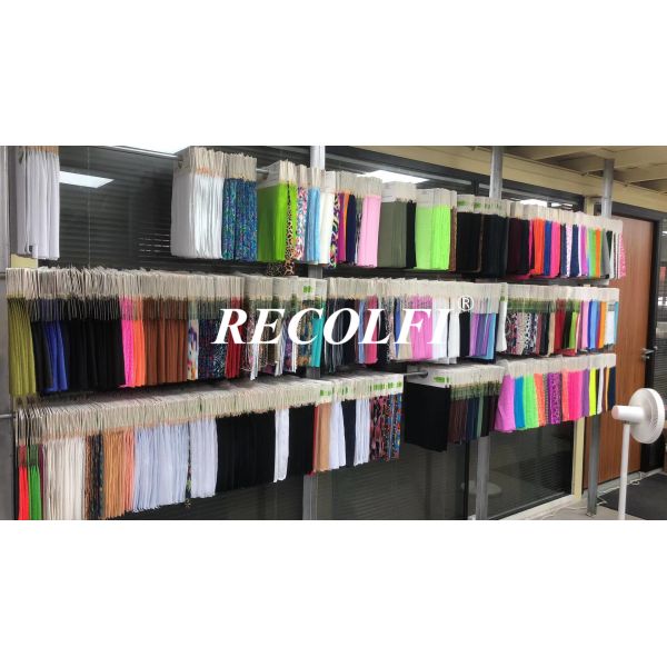 Multiple Repreve Swimwear Fabric Samples For Customer Quality Checking