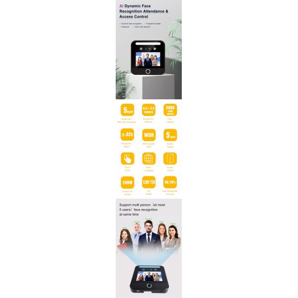 Smart Security Face Recognition Door Lock System Wifi Lock Fingerprint Time Record
