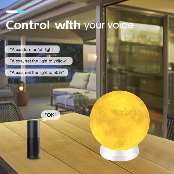 Magnetic Floating Smart WiFi LED Light 3D Printing Moonlight Living Room Decoration