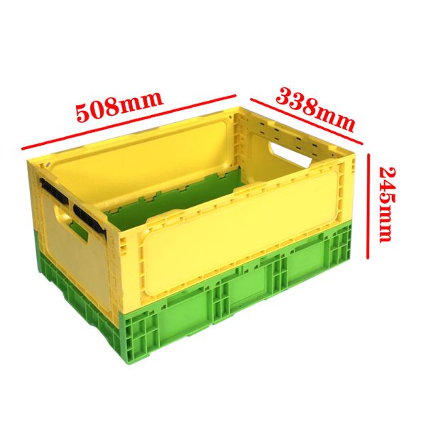29L Folding Plastic Crates Heavy Duty Stackable Collapsible Plastic Storage Crates