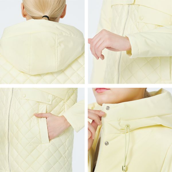 Multi Functional Outdoor Windbreaker Jacket Woman Autumn Coat With Drawstring Hood Zipper Closure