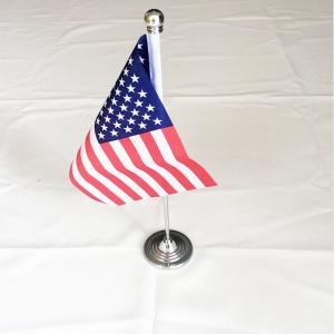 Best 14x21cm Printed Small Desk Flags With Nylon Plastic Base wholesale