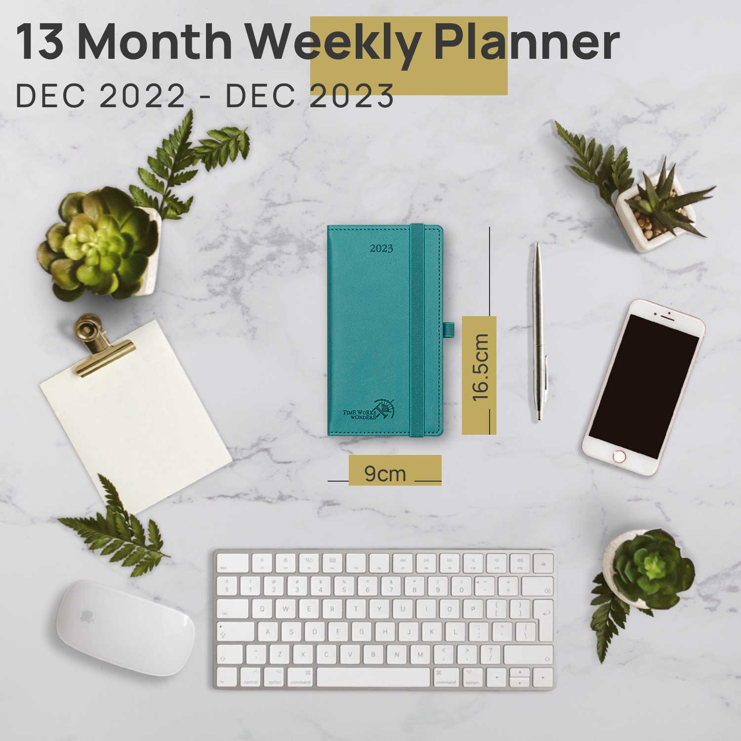 Turchese POPRUN Custom Diary Planner , Vegan Leather Pocket Size Weekly Planner