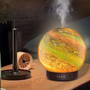 Best HOMEFISH 3D Glass Design Essential Oil Diffusers Planet Humidifier 120ml wholesale