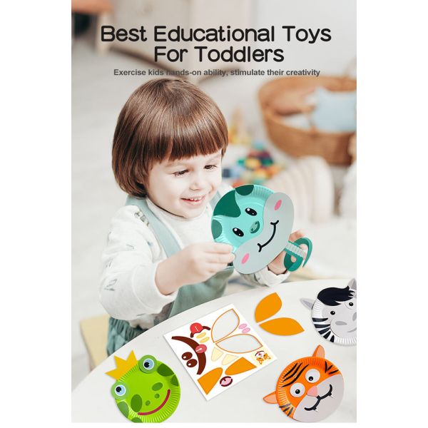 Creative DIY Animal Crafts Paper Plate Kit For Preschool 3-8 Years Kids 1