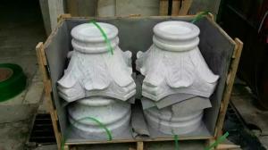 Best Marble Column Top and Base, Guangxi White Marble Roman Column Cap Ionic Column Plinth wholesale
