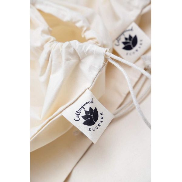 Satin Strings Screen Printing Organic Cotton Bread Drawstring Bag