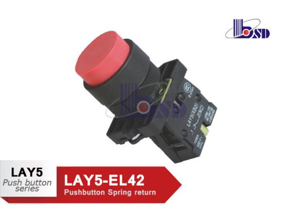 Cheap LAY5（XB2）-EL42 red color even button spring return with symbol logo  push button swithes for sale