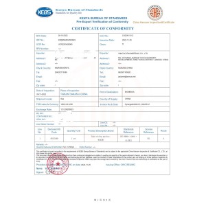 Wincoo Engineering Co., Ltd. Certifications