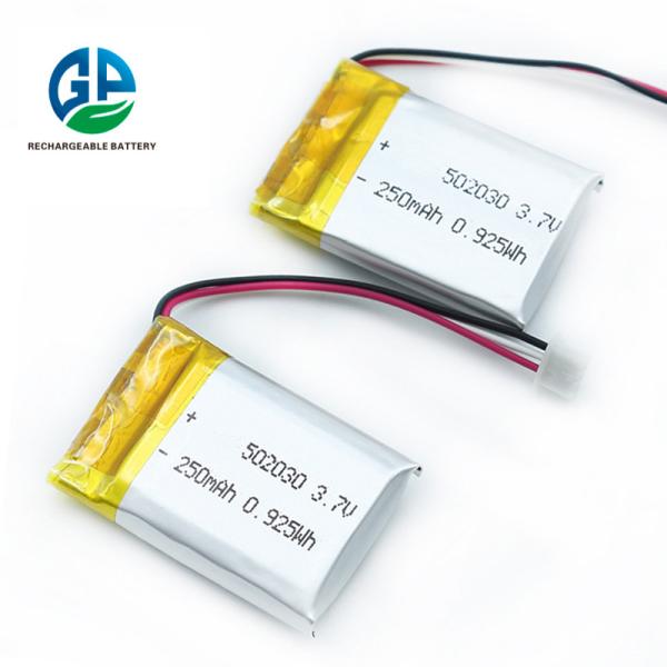 Cheap 3.7volt 250mAh Rechargeable Lithium Polymer Battery Pack 502030 for sale