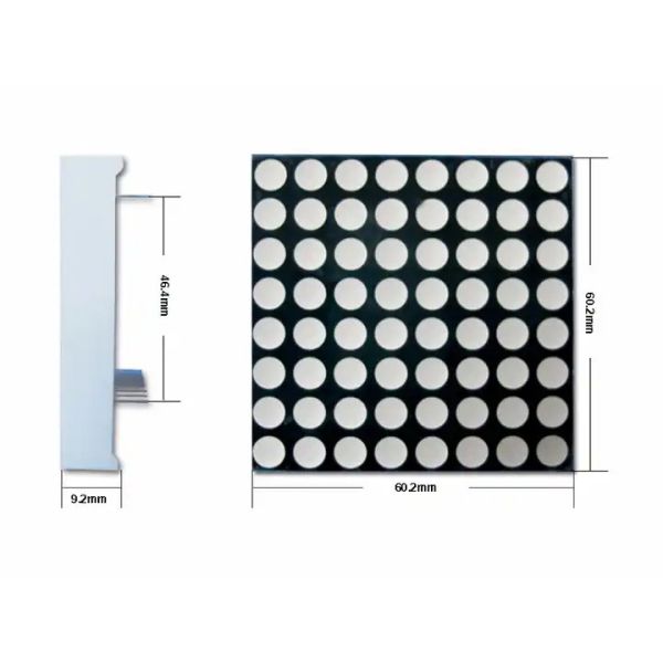 64x64x7.5mm 8x8 Dot Matrix Display , Red Light LED Matrix Screen