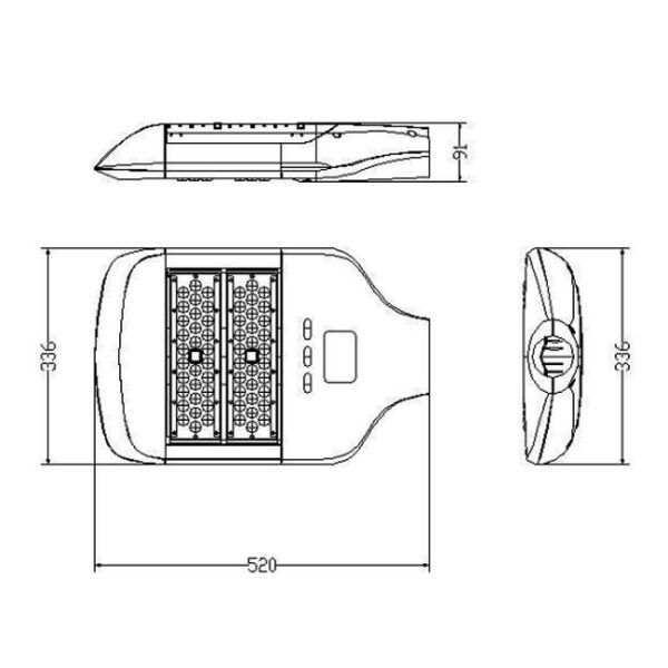 IP66 120 Watt Led Street Light Fittings , High Power Led Lamp U-SL1302-120W