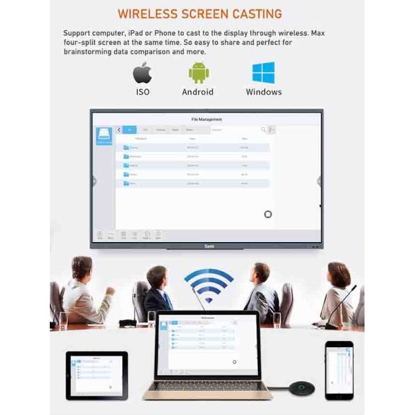 65 inch Smart Board Interactive Flat Panel with Pen and Touchscreen for Bright Classrooms