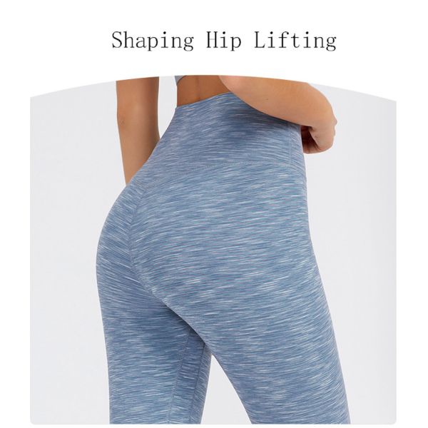 Yarn Dyed Weaving Women's Stretch Patterned Yoga Pants Nylon Polyester Spandex