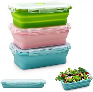 Best BPA Free Bento Silicone Lunch Box Leakproof 3 Compartment For Adults wholesale