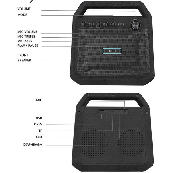 Outdoor Battery Powered Bluetooth Speaker Bluetooth Amplifier Karaoke TWS Speaker Box