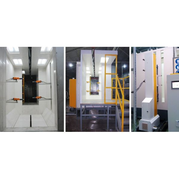 Customized Powder Coating Line With Fast Color Change System And PVC Spray Booth