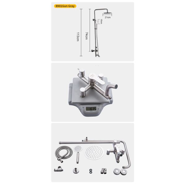 No Rust Brushed Wall Bathroom Shower Faucets Customized Color